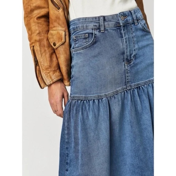 Free People Jordan denim maxi skirt 4 - Picture 9 of 16